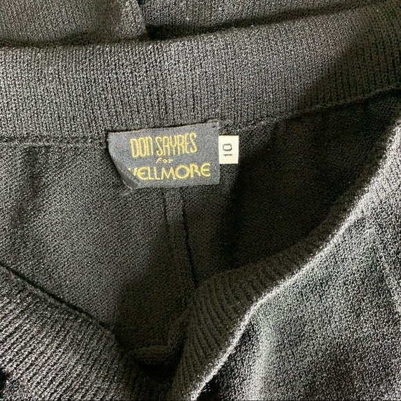 Vtg 80’s Don Sayres for Welmore Black Santana Knit Jacket Pants Set Sz 8 10 - Picture 10 of 11